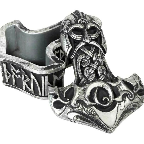 Alchemy Gothic Other - DISCONTINUED!!!  Alchemy Gothic Viking Thor's Hammer Trinket Box NEW